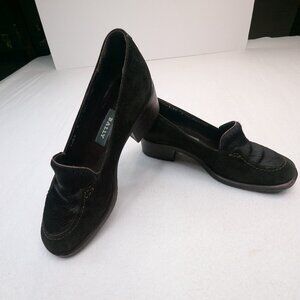 Bally Unborn Carf & Suede Loafer Shoes Sz US About 6 Made in Italy Brown Purple